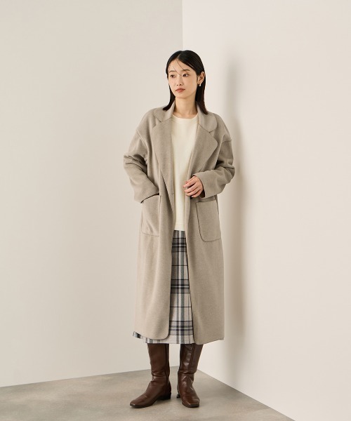 ketty(ケティ)の「ブランケットメルトンガウンコート(その他アウター・レディース・ベージュ/ダークグレー・M)」の2枚目の写真