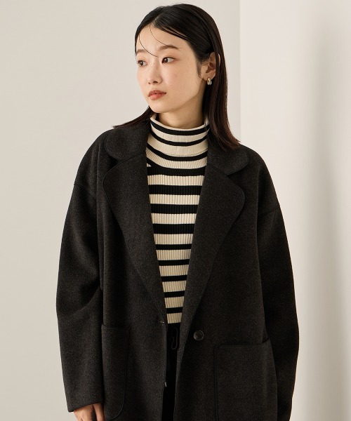 ketty(ケティ)の「ブランケットメルトンガウンコート(その他アウター・レディース・ベージュ/ダークグレー・M)」の6枚目の写真