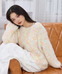 CECIL McBEE | MIXカラーVネックニットプルオーバー(ニット/セーター)