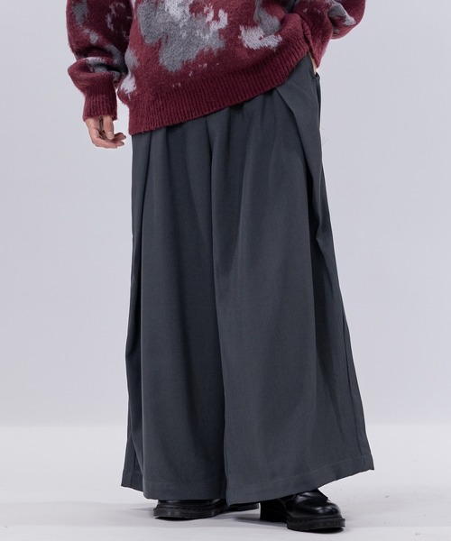 JOHN'S CLOSET（ジョンズクローゼット）の「【13】ギャバジン ワイド袴パンツ/スカンツ（スラックス・メンズ・チャコールグレー/ブラック/アイボリー・MEDIUM/LARGE）」の11枚目の写真