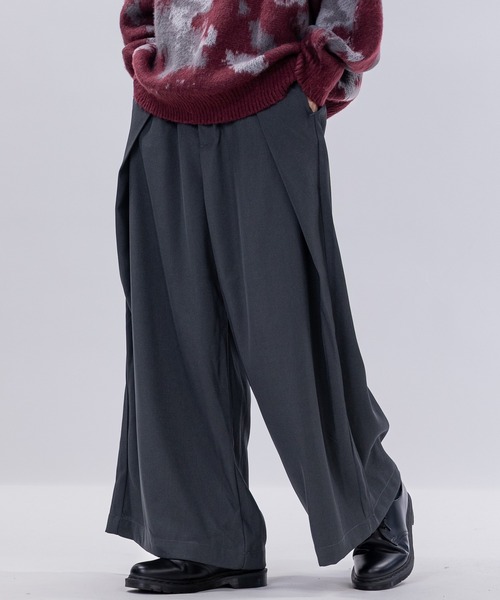 JOHN'S CLOSET（ジョンズクローゼット）の「【13】ギャバジン ワイド袴パンツ/スカンツ（スラックス・メンズ・チャコールグレー/ブラック/アイボリー・MEDIUM/LARGE）」の12枚目の写真