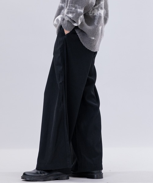 JOHN'S CLOSET（ジョンズクローゼット）の「【13】ギャバジン ワイド袴パンツ/スカンツ（スラックス・メンズ・チャコールグレー/ブラック/アイボリー・MEDIUM/LARGE）」の6枚目の写真