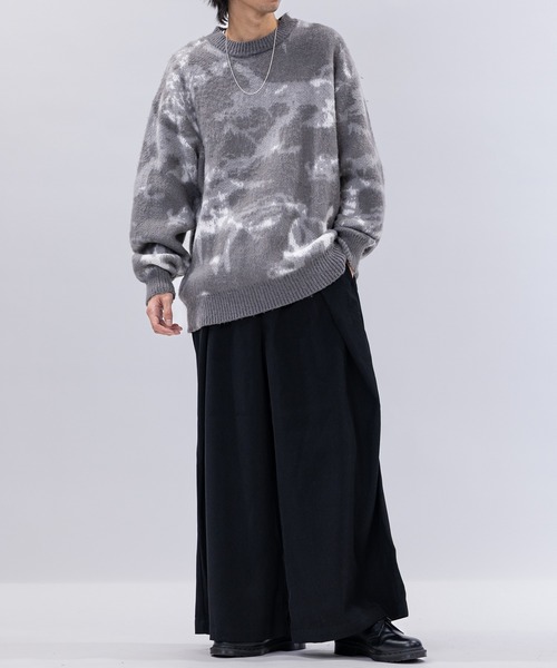 JOHN'S CLOSET（ジョンズクローゼット）の「【13】ギャバジン ワイド袴パンツ/スカンツ（スラックス・メンズ・チャコールグレー/ブラック/アイボリー・MEDIUM/LARGE）」の7枚目の写真