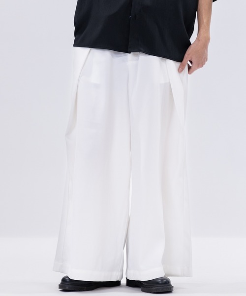 JOHN'S CLOSET（ジョンズクローゼット）の「【13】ギャバジン ワイド袴パンツ/スカンツ（スラックス・メンズ・チャコールグレー/ブラック/アイボリー・MEDIUM/LARGE）」の17枚目の写真