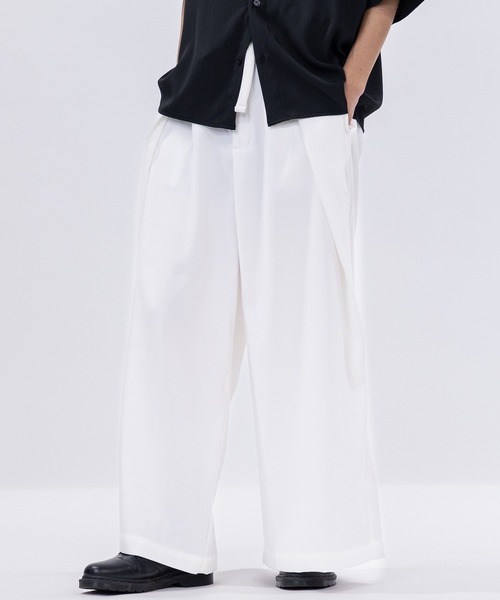 JOHN'S CLOSET（ジョンズクローゼット）の「【13】ギャバジン ワイド袴パンツ/スカンツ（スラックス・メンズ・チャコールグレー/ブラック/アイボリー・MEDIUM/LARGE）」の18枚目の写真