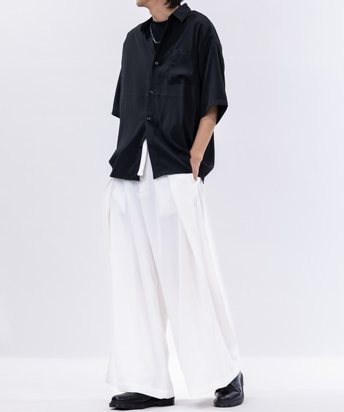 JOHN'S CLOSET（ジョンズクローゼット）の「【13】ギャバジン ワイド袴パンツ/スカンツ（スラックス・メンズ・チャコールグレー/ブラック/アイボリー・MEDIUM/LARGE）」の22枚目の写真