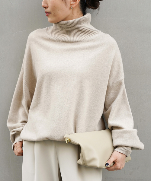 Deuxieme Classe(ドゥーズィエムクラス)の「*JUSPER タートルネック プルオーバー(ニット/セーター・レディース・ブラウン/ベージュ・FREE)」の13枚目の写真