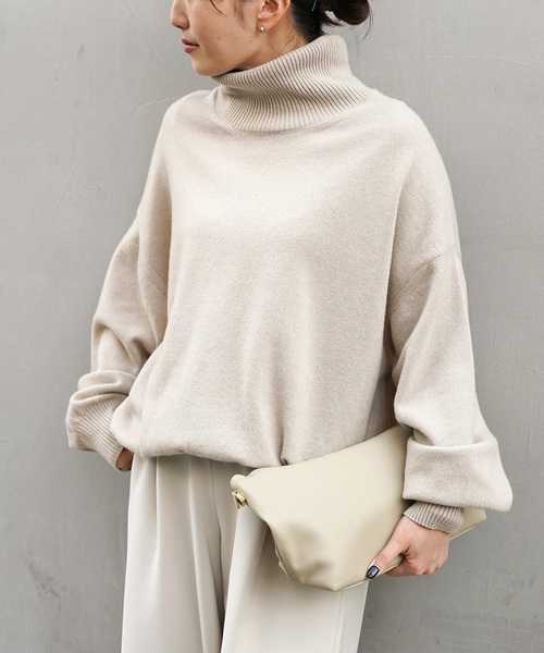 ミューズ ドゥーズィエムクラス タートルネック プルオーバー ニット　アイボリー JUSPER タートルネック プルオーバー（ニット/セーター）｜Deuxieme