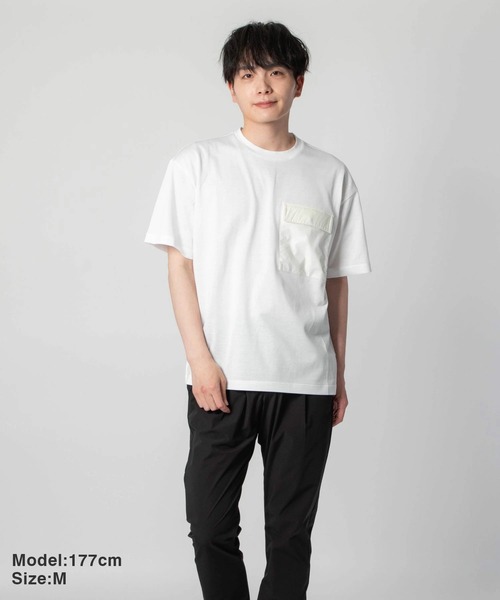 HERNO（ヘルノ）の「HERNO SUPERFINE COTTON JERSEY ヘルノ 胸ポケット スーパーファインコットン Tシャツ（Tシャツ/カットソー・メンズ・ホワイト系1・48）」の3枚目の写真