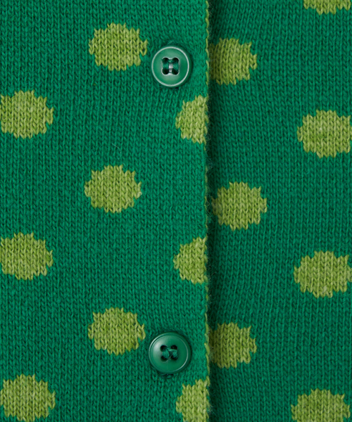 RONRON(ロンロン)の「BACK STRIPE DOT KNIT CARDIGAN GREEN(カーディガン/ボレロ・レディース・その他・FREE)」の3枚目の写真
