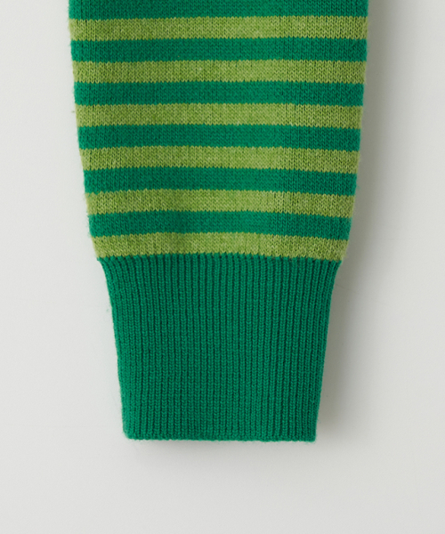 RONRON(ロンロン)の「BACK STRIPE DOT KNIT CARDIGAN GREEN(カーディガン/ボレロ・レディース・その他・FREE)」の6枚目の写真