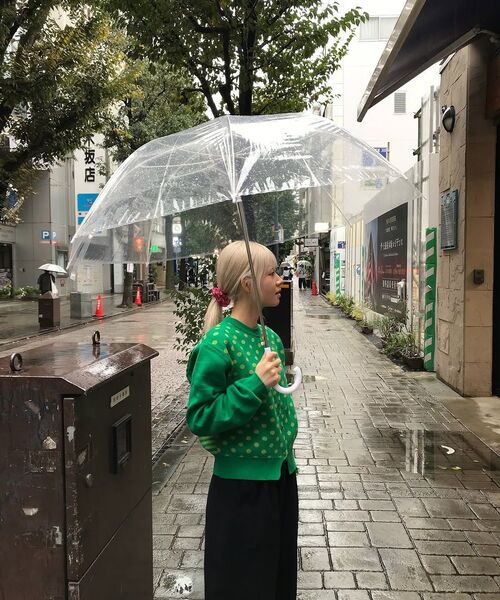 RONRON(ロンロン)の「BACK STRIPE DOT KNIT CARDIGAN GREEN(カーディガン/ボレロ・レディース・その他・FREE)」の7枚目の写真