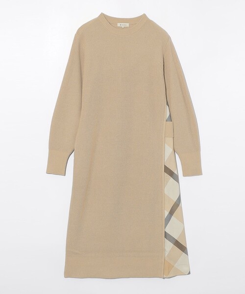 CB CRESTBRIDGE（シービークレストブリッジ）の「サイドチェック切替ニットワンピース（ワンピース・レディース・ダークネイビー/ブラック/ベージュ・M）」の10枚目の写真