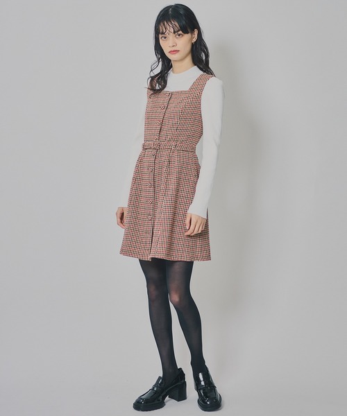 REDYAZEL(レディアゼル)の「ハウンドトゥースショートジャケット×ミニワンピース(セットアップ・レディース・ベージュ/ブラウン/カーキ・SMALL/MEDIUM)」の20枚目の写真