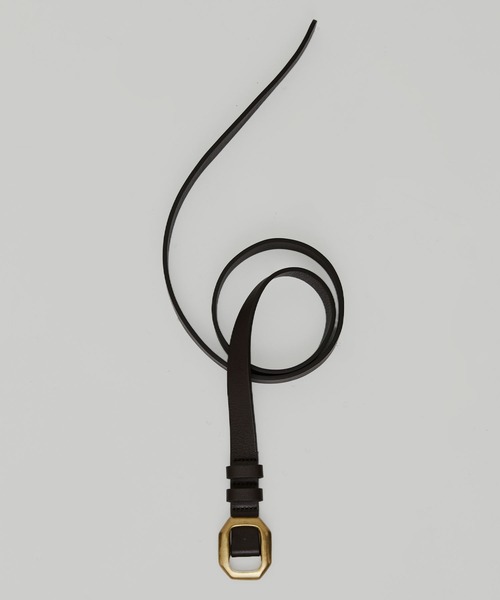 UNITED TOKYO(ユナイテッドトウキョウ)の「【待望の再入荷!】Octagon Buckle Leather Belt|オフィスカジュアル(ベルト・レディース・ゴールド/ブラウン・FREE)」の2枚目の写真