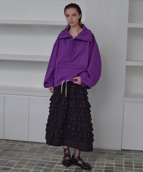 LE CIEL BLEU(ルシェルブルー)の「アノラックスエットシャツ / Anorak Sweatshirt(シャツ/ブラウス・レディース・ブラック/チャコールグレー/パープル・36)」の3枚目の写真