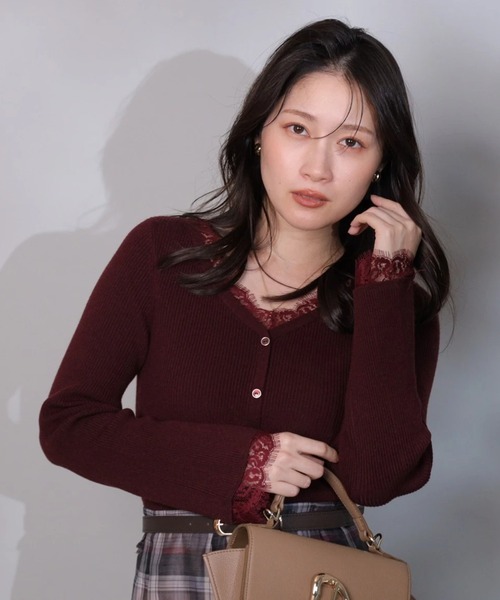 レーストリム2WAYカーデプルオーバー（ニット/セーター