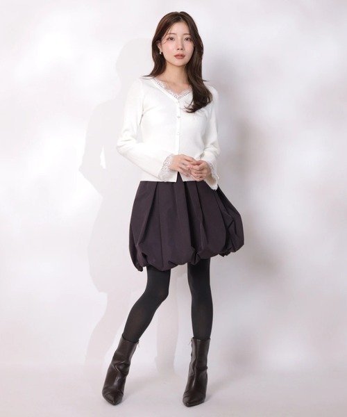 Apuweiser-riche（アプワイザーリッシェ）の「レーストリム２ＷＡＹカーデプルオーバー（ニット/セーター・レディース・グレー/ホワイト/ブラック/ボルドー/グレイッシュベージュ/ピンクベージュ・2）」の20枚目の写真