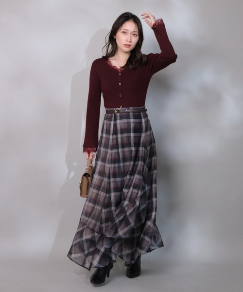 レーストリム2WAYカーデプルオーバー（ニット/セーター