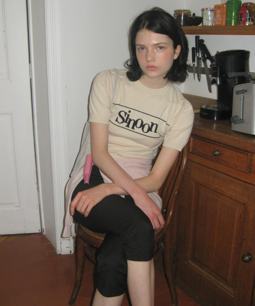 SINOON(シヌーン)の「Sinoon Logo Half Knit (Ivory)(ニット/セーター・レディース・アイボリー・FREE)」の3枚目の写真