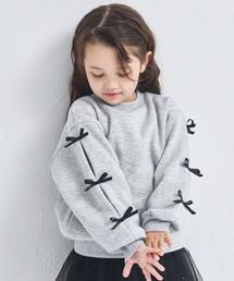 pairmanon（ペアマノン）の「【ぬくふわ】ガールズ 袖リボン 裏起毛 トレーナー（スウェット）」