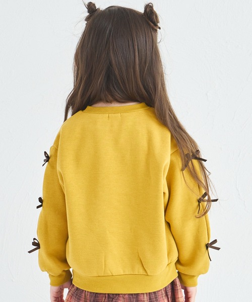 pairmanon（ペアマノン）の「【ぬくふわ】ガールズ 袖リボン 裏起毛 トレーナー（スウェット・キッズ・グレー/レッド系その他/イエロー・120/130/140/150/90/100/110）」の11枚目の写真