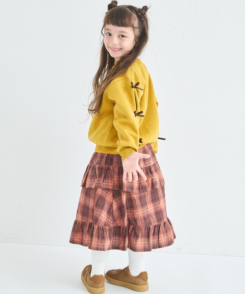 pairmanon（ペアマノン）の「【ぬくふわ】ガールズ 袖リボン 裏起毛 トレーナー（スウェット・キッズ・グレー/レッド系その他/イエロー・120/130/140/150/90/100/110）」の12枚目の写真