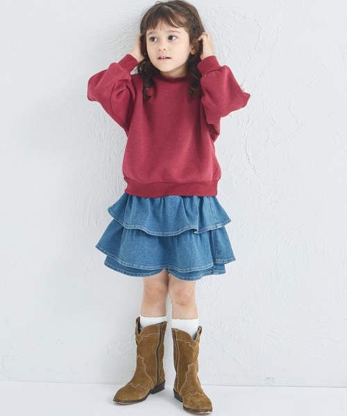 pairmanon（ペアマノン）の「【ぬくふわ】ガールズ 袖リボン 裏起毛 トレーナー（スウェット・キッズ・グレー/レッド系その他/イエロー・120/130/140/150/90/100/110）」の18枚目の写真