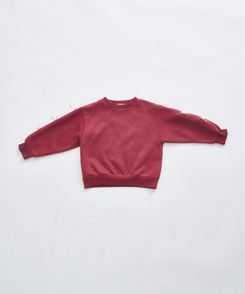 pairmanon（ペアマノン）の「【ぬくふわ】ガールズ 袖リボン 裏起毛 トレーナー（スウェット・キッズ・グレー/レッド系その他/イエロー・120/130/140/150/90/100/110）」の19枚目の写真