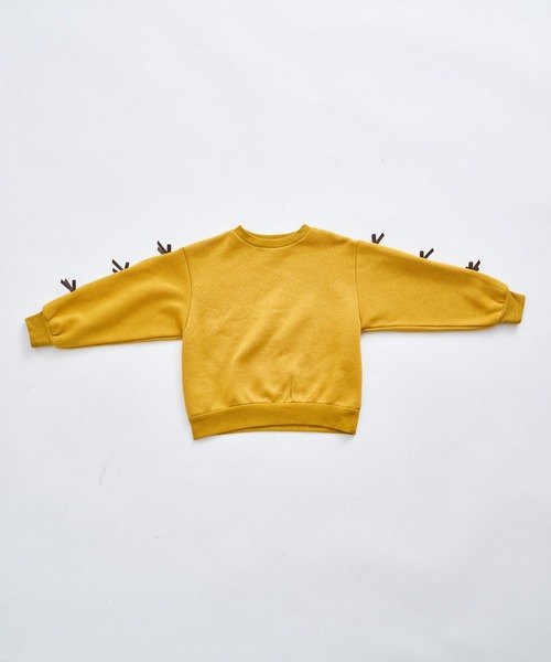 pairmanon（ペアマノン）の「【ぬくふわ】ガールズ 袖リボン 裏起毛 トレーナー（スウェット・キッズ・グレー/レッド系その他/イエロー・120/130/140/150/90/100/110）」の21枚目の写真