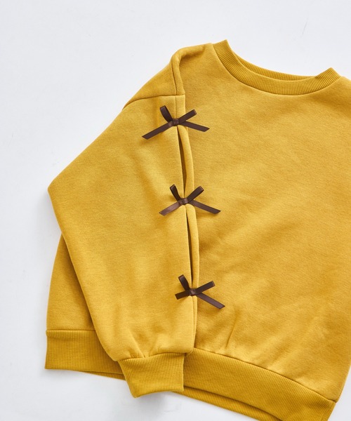 pairmanon（ペアマノン）の「【ぬくふわ】ガールズ 袖リボン 裏起毛 トレーナー（スウェット・キッズ・グレー/レッド系その他/イエロー・120/130/140/150/90/100/110）」の22枚目の写真
