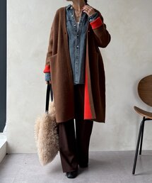 ダブルフェイスニットガウン