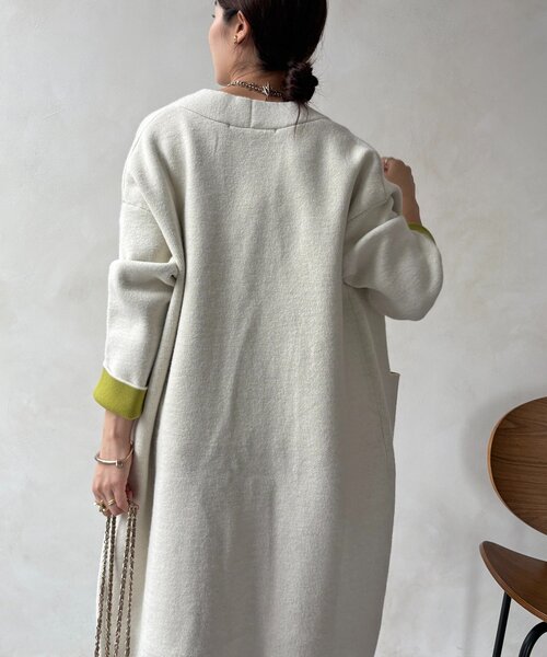 セール】ダブルフェイスニットガウン（カーディガン/ボレロ）｜DouDou