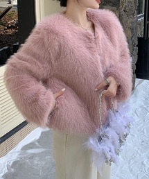 テッドベーカー ファージャケット ノーカラー ビジュー 0 ピンク 未使用級 ノーカラージャケット（ピンク系）一覧 - WEAR