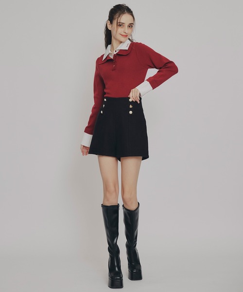 REDYAZEL(レディアゼル)の「ハイウエストマルチボタンショートパンツ(その他パンツ・レディース・ライトグレー/ブラック/オフホワイト・MEDIUM/SMALL)」の11枚目の写真