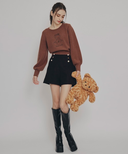 REDYAZEL(レディアゼル)の「ハイウエストマルチボタンショートパンツ(その他パンツ・レディース・ライトグレー/ブラック/オフホワイト・MEDIUM/SMALL)」の12枚目の写真