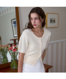 Puff Hairy Half Cardigan [Cream]