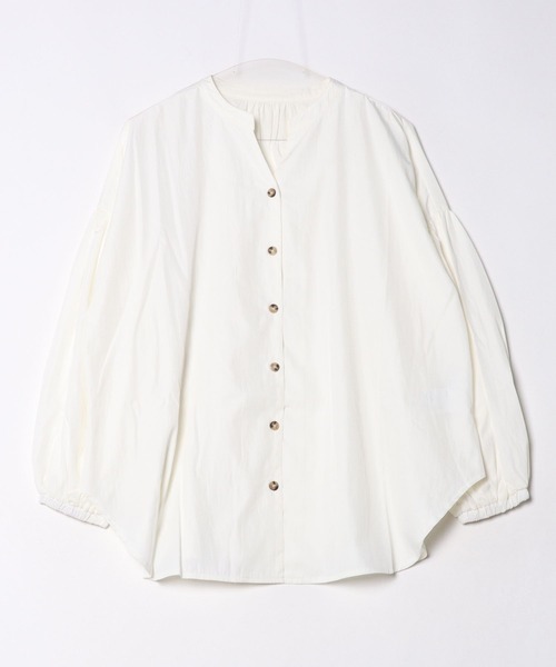 SWITCH BY ARCH（スイッチバイアーチ）の「【W】【it】【ARC】【SWITCH by ARCH】Volume Sleeve Skipper Shirts ARM-706（シャツ/ブラウス・レディース・ブラウン/オフホワイト・FREE）」の3枚目の写真