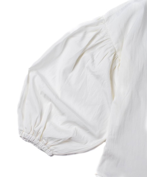 SWITCH BY ARCH（スイッチバイアーチ）の「【W】【it】【ARC】【SWITCH by ARCH】Volume Sleeve Skipper Shirts ARM-706（シャツ/ブラウス・レディース・ブラウン/オフホワイト・FREE）」の6枚目の写真