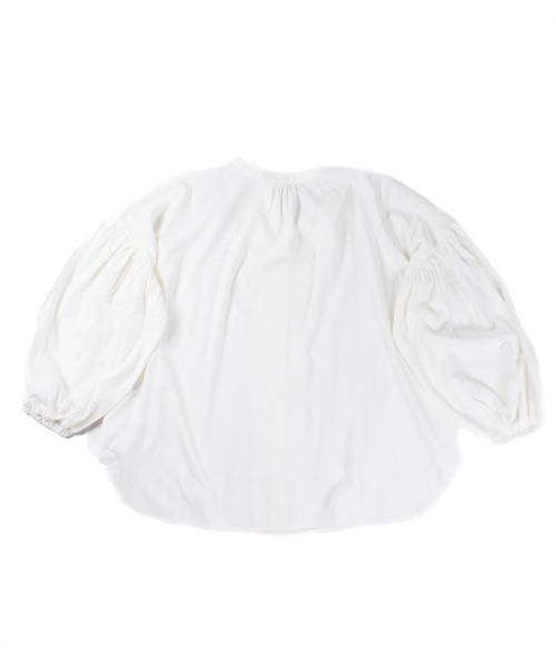 SWITCH BY ARCH（スイッチバイアーチ）の「【W】【it】【ARC】【SWITCH by ARCH】Volume Sleeve Skipper Shirts ARM-706（シャツ/ブラウス・レディース・ブラウン/オフホワイト・FREE）」の8枚目の写真