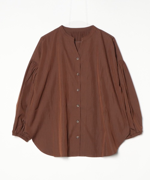 SWITCH BY ARCH（スイッチバイアーチ）の「【W】【it】【ARC】【SWITCH by ARCH】Volume Sleeve Skipper Shirts ARM-706（シャツ/ブラウス・レディース・ブラウン/オフホワイト・FREE）」の9枚目の写真
