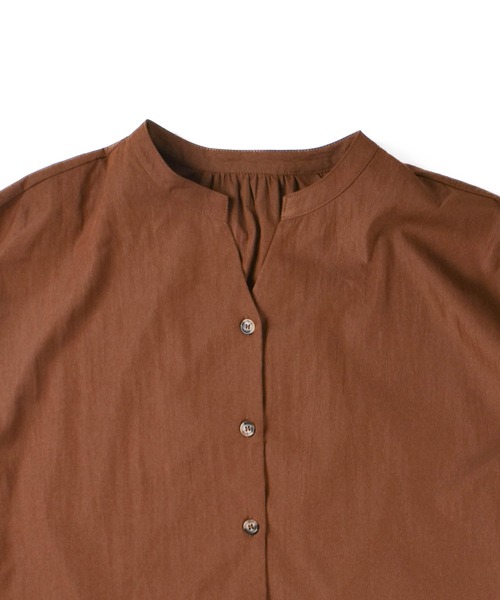 SWITCH BY ARCH（スイッチバイアーチ）の「【W】【it】【ARC】【SWITCH by ARCH】Volume Sleeve Skipper Shirts ARM-706（シャツ/ブラウス・レディース・ブラウン/オフホワイト・FREE）」の11枚目の写真