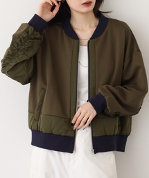 EGLANTINE（エグランティーヌ）の「EGLANTINE 異素材切り替えシャーリングブルゾン（ブルゾン）」