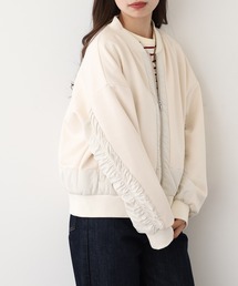 EGLANTINE（エグランティーヌ）の「EGLANTINE 異素材切り替えシャーリングブルゾン（ブルゾン）」