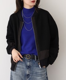 EGLANTINE（エグランティーヌ）の「EGLANTINE 異素材切り替えシャーリングブルゾン（ブルゾン）」