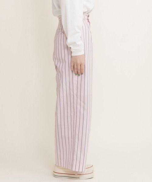 CHILD WOMAN(チャイルドウーマン)の「40/-オックスマルチストライプ センタープレスストレートパンツ(セットアップ対応)(その他パンツ・レディース・ピンク・36/38)」の13枚目の写真