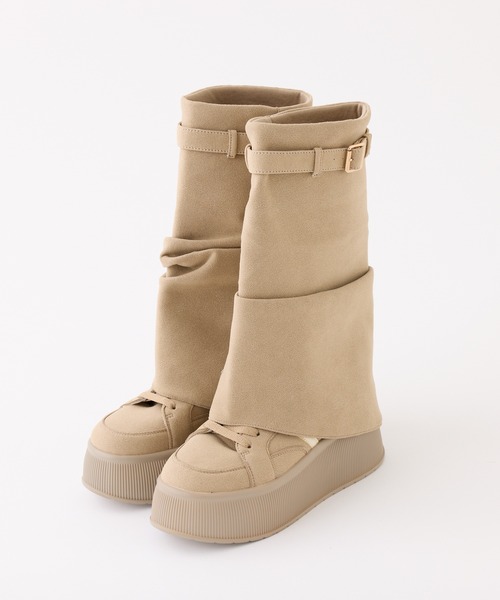 one after another NICE CLAUP(ワンアフターアナザーナイスクラップ)の「カバー付きカスタムスニーカー(スニーカー・レディース・ベージュ/ブラック・M/L/S)」の19枚目の写真