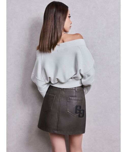 GYDA（ジェイダ）の「GG shortラメトップス（Tシャツ/カットソー・レディース・ブラック/オフホワイト・FREE）」の8枚目の写真