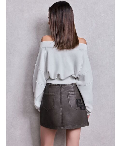 GYDA（ジェイダ）の「GG shortラメトップス（Tシャツ/カットソー・レディース・ブラック/オフホワイト・FREE）」の9枚目の写真