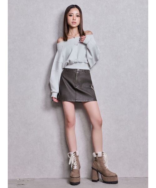 GYDA（ジェイダ）の「GG shortラメトップス（Tシャツ/カットソー・レディース・ブラック/オフホワイト・FREE）」の10枚目の写真